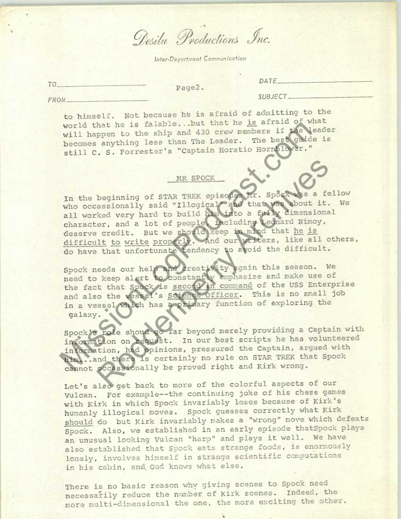 Illustration for article titled Gene Roddenberry's 1968 memo on improving Star Trek's characters